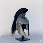 Keskaegne Trooja Achilleuse kiiver Must hobusekarva tupsuga, Kreeka Korintose Sparta kiiver, S&otilde;dalase Cosplay Kollektsioneeritav Kingitus