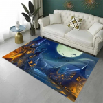 &Otilde;udne Kummitus Flanellist Vaip - Helendav Jack-o'-Lanterni Tr&uuml;kk, Libisemiskindel Magamistoamatt, Halloweeni Kodu Kollektsioon Kodukujundus 100x150cm