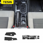 S&uuml;sinikkiust auto k&auml;iguvahetuspaneeli katte katte kleebised Jeep Wrangler JK 2007 2008 2009 2010 interj&ouml;&ouml;ri jaoks 2Pcs-Carbon Fiber