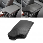 Carbon Texture Leather -black line Armrest Cover For BMW 3 Series E90 2005 - 2012 Interior Center Control Armrest Box Cover Trim