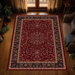 Klassikaline Punane P&auml;rsia Vaip Traditsiooniline Medaljoniga Vaip Vanaaegne Stiil Elutoa Sisustus Pestav Vaip Libisemiskindlad Vaibad Retro Dekoratsioon 80x120cm