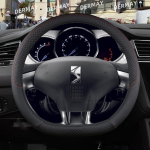 for DS 3 Citroen DS3 Citro&euml;n DS3 Crossback Car Steering Wheel Cover PU Leather Non-slip Auto Accessories D shape Black
