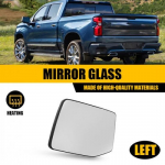 Left Driver Heated Side Mirror Glass w/ Backing For - GMC Sierra 1500