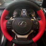 For Lexus IS250 2014 2015 IS300 IS350 IS F-Sport IS200t 2016 2017 hand-stitched Black Red Leather Steering Wheel Cover 1