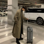 Korean Trend Meeste vaba vabaaja &uuml;herealine mantel S&uuml;gistalvine Mood Sobiv pikkade varrukatega villane pikk mantel XL pruun