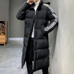 Meeste puuvillase ja sametise paksenemise kood sulejope pikas osas Puuvillane jakk talvel XXXL must