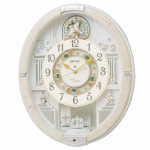 Seiko seinakell, mehaaniline analoog, kolmekordselt p&ouml;&ouml;rlev elevandiluuv&auml;rvi marmorist RE576A, kell, raadio teel juhitav kell, valik, meloodia, ornament, muster,