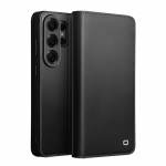 Ehtsa Nahast Telefonikott Samsung S26+ Plus 5G jaoks &Auml;ristiilis Moodne Luksuslik Kaardipesa ja Kattega S26 Ultra 5G jaoks Galaxy S26 must