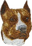 American Staffordshire Terrier, Amstaff - dog-shaped patch, embroidered patch, unique decoration for Art-Dog backpack kirjud v&auml;rv
