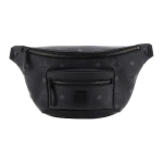 MCM Fursten Visetos Metallist Logo Plaak Matt Must Metallist Riistad Kunstnahast Crossbody Kott Mini Meeste Kotid MMZCAFI01BK001 Basic Set (Bag+Dust Bag)