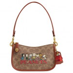 Coach X Peanuts Snoopy Koost&ouml;&ouml; Swinger Signature 20 Multikakujutisega Tr&uuml;kitud T&otilde;mblukuga Suletav Kaetud L&otilde;uendist &Otilde;lakott V&auml;ike CBO82-B4S2Q Basic Set (Bag+Dust Bag)