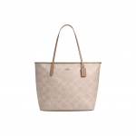 Coach City 36 Kuldne Logo Br&auml;nditr&uuml;kiga Maksimaalne Signatuur L&otilde;uendist Kandekott Naiste kandekotid Hall-Pruun CCD66-SVPWH Basic Set (Bag+Dust Bag)