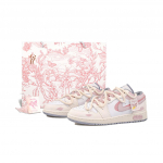 Jordan Air Jordan 1 RISK Roosa Liblika sosin Polsterdus Libisemiskindel Kulumiskindel Madal top 553560-053(Team27-S-BOX) 35.5