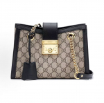 Gucci Padlock T&otilde;mblukuga K&auml;ekott Kuldse Tooni Aksessuaari, V&otilde;tmeluku Pandla Disaini, Vana Lillelogo Ja L&otilde;uendist &Otilde;lakotiga. Basic+Dust Bag eebenmust/must