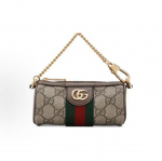 Gucci Ophidia Vana Lillemuster Logo Triibuline Webbing Kett L&otilde;uend Nahk Patchwork K&auml;ekott T&otilde;stekott Kott Tavaline Naiste Eebenipuu Basic+Dust Bag eebenmust