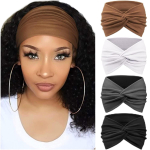 4 tk Higiimav ja libisemiskindel peapael naistele, Spordipeapael, Pehme kangas elastne peapael treeninguks, Joogaks, Jooksmise aksessuaar Size fits all beige