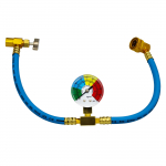 R134A AC k&uuml;lmutusaine laadimise voolikukomplekt koos 1/2 ACME balloonikraanventiili, madalr&otilde;hu manomeetri ja kiir&uuml;hendusega (20cm/7.87in, EL ja USA alus