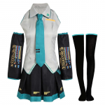 Hatsune Miku cos-kost&uuml;&uuml;m, Vocaloidi multikategelase peo t&auml;ielik rollim&auml;ngu esinemis&uuml;likond, naiste Halloweeni kost&uuml;&uuml;m XS roheline