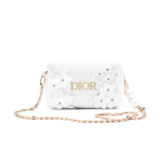 DIOR [Kohandatud kosmeetikakott] V&auml;ike lilleline Gardenia T&auml;ht Prantsuse Romantiline Elegantne &Otilde;rn Pehme Hepburni stiil Tavaline Sametine kosmeetikakott valge