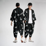 Meeste Cosplay Yukata Topid P&uuml;ksid Hiina stiilis Jaapani t&auml;nava samurai Harajuku kimono &uuml;likond kardigan XS