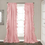 1 tk Prantsuse elegantne volangidega kardin poolvarjutav aknakate vardatasku l&auml;bipaistev shabby chic aknakardinapaneel privaatsus 1 panel W150xH114cm roosa