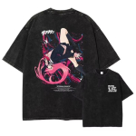 Anime DanDaDan Graafiline Tr&uuml;kk Suvine Vintage Pesitud Unisex Naiste Mood Puuvillane T-s&auml;rk Streetwear Hip Hop YK T-s&auml;rk &Uuml;legabariidiline Uus Topp L pink