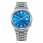 CITIZEN 50m veekindel Automaatne Terasrihm 40mm meeste k&auml;ekell sinine sihverplaat NJ0158-89L sinine
