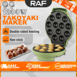 RAF 12 auguga elektriline takoyaki valmistamise masin 1200W kodumajapidamise takoyaki pann mittekleepuv kaheksajalatsipallide grillpann roheline