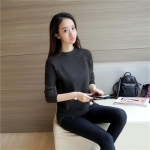 Naiste kampsunid Pulloverid S&uuml;gistalvised pikkade varrukatega Pull Femme Solid Pullover Naiste vabaaja kootud kampsun M tumehall v&auml;rv