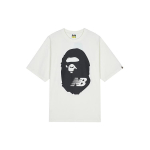 New Balance X BAPE Meeste Koost&ouml;&ouml; Retro Logo Prindiga &Uuml;mmarguse Kaelusega T-s&auml;rk Valge BATE2000-IVX XL black