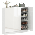Kingakapp 10 riiuliga 25-30 paarile kingadele, ventilatsiooniavad, pehmelt sulguvad uksed, puit, valge 106.4 x 34 x 108.5 cm valge