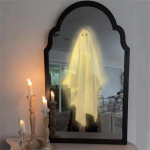 Halloweeni uudsuspeegel silmadega, hologrammpeegel LED-valgustusega, majavaim siseruumidesse/v&auml;listingimustesse One Size beige