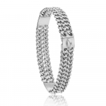 Tugev Koer Double Kett Kaelarihm 2 Rida Kuldne Kuuba L&uuml;liga Roostevabast Terasest Koer Treening Kaelarihm Lemmikloom Metall Kaelarihm Keskmise Suurusega Suurtele Koertele (Silver,16inch(neck 40cm))
