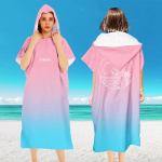 R&auml;tik kapuutsiga Mikrofliisist kapuutsiga ujumisr&auml;tik Poncho Kuum Kiiresti kuivav Liivavaba kapuutsiga r&auml;tik t&auml;iskasvanutele Meestele Naistele 110X75cm white