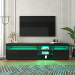 Must Kaasaegne TV-kapp, Hele Paneel, Muudetav LED-valgustus, Elu- ja S&ouml;&ouml;gitoa 180cm 180 x 35 x 48 cm must