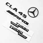 3D ABS Must CLA45 Logo TURBO 4MATIC Embleem Auto Tagumine T&auml;hekleebis Pagasiruum AMG Embleem Mercedes Benz CLA 45 AMG W117 Tarvikutele
