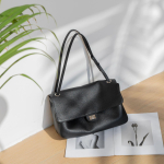2026 Naiste k&otilde;rgekvaliteediline ehtsast nahast &otilde;la- ja crossbody kott 25.5*9*16 CM must