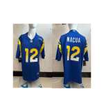 Los Angeles Rams NFL Jalgpallis&auml;rk L&uuml;hikeste varrukatega Meeskonna riided Tikitud Meeste Spordif&auml;nni riided Blue 12