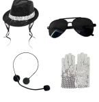 Uus Michael Jacksoni Cosplay Parukas V&otilde;i Prillid MJ Must Krussis S&uuml;nteetiline Parukas Juuksed Peakatted Halloweeni Cosplay Parukad Aksessuaarid Rekvisiit 140cm