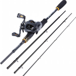 2,1 M/2,4 M 4 sektsiooni M Power Casting &otilde;ngeritv vasaku/parema k&auml;epidemega s&ouml;&ouml;darulliga 2.1m Rod and Left Reel