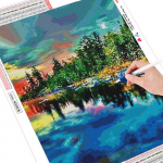 Saabuvad teemantmaali maastik T&auml;is&uuml;mmargune teemanttikandid 20X30