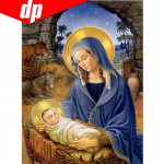 5D DIY  Bless Mary  Teemantmaal Ristpistes Religioon Teemantportree t&auml;isteemantidega tikandid 20X30