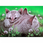 Teemanttikandid Helmestega V&auml;ike Leopard Kristall Teemantmaal Ristpistes N&auml;put&ouml;&ouml; 20X30CM