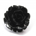 Les Tr&eacute;sors De Lily [J8034] - Bague Cr&eacute;ateur 'Flora' noir must