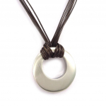 Les Tr&eacute;sors De Lily [K5801] - Collier acier 'Chor&eacute;graphie' marron argent&eacute; bross&eacute; - 4 cm pruun