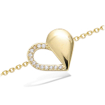 Les Tr&eacute;sors De Lily [N6849] - Bracelet Plaqu&eacute; or 'Love' blanc dor&eacute; - 16x14 mm kuld