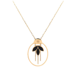 Les Tr&eacute;sors De Lily [Q5022] - Collier cr&eacute;ateur acier 'Boho' noir dor&eacute; - 40x28 mm must