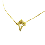 7bis [Q6045] - Bracelet artisanal 'Origami' (diamant) dor&eacute; - 13x9 mm kuld