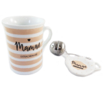 Les Tr&eacute;sors De Lily [Q0330] &ndash; 'Maman Extraordinaire' teekarp beež valge Heleroosa