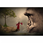 Teemantmosaiik Kaunis t&uuml;druk Teemanttikandid Teemant-udu maastik Gorilla ristpistes 20X30CM